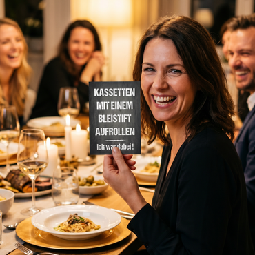 Einladung zum Geburtstag: Kassetten mit einem Bleistift aufrollen - Ich war dabei! 😉 - Individuelle Einladung