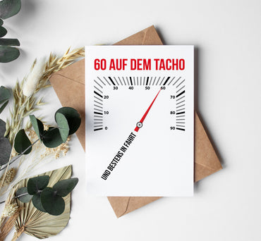 Einladung zum 60. Geburtstag – 60 auf dem Tacho… und bestens in Fahrt