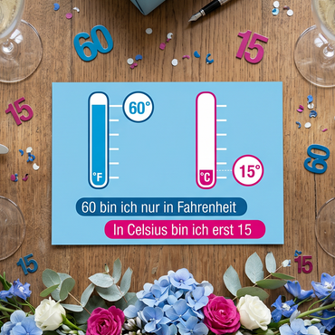 Einladung zum 60. Geburtstag: Fahrenheit - Individuelle Einladung