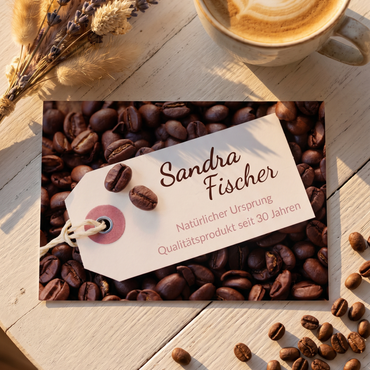 Einladung zum 30. Geburtstag: Kaffee Bohnen - Individuelle Einladung