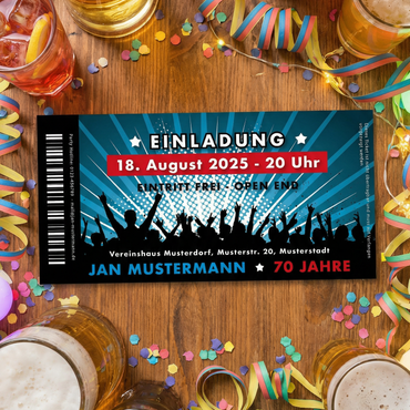 Einladung zum 70. Geburtstag: Ticket
