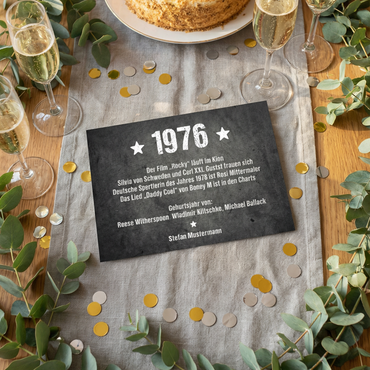 Einladung zum 50. Geburtstag: Ereignisse aus dem Jahr 1976 - Individuelle Einladung