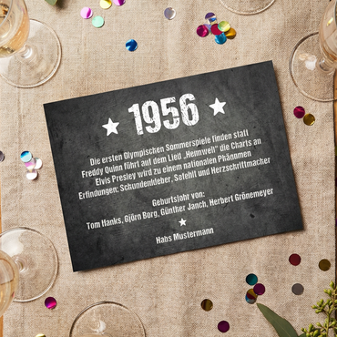 Einladung zum 70. Geburtstag: Ereignisse aus dem Jahr 1956 - Individuelle Einladung