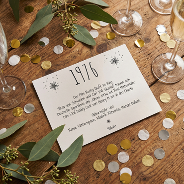 Einladung zum 50. Geburtstag: Ereignisse aus dem Jahr 1976 - weiß - Individuelle Einladung