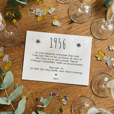 Einladung zum 70. Geburtstag: Ereignisse aus dem Jahr 1956 - weiß
