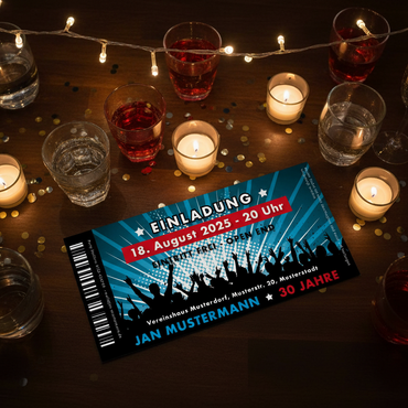 Einladung zum 30. Geburtstag: Ticket - Individuelle Einladung
