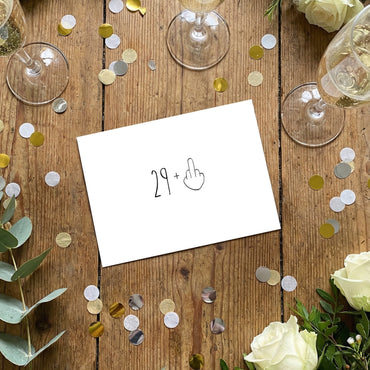 Einladung 30 Geburtstag – Lustige Einladungskarte 29+ Mittelfinger | Freche Einladung - Individuelle Einladung