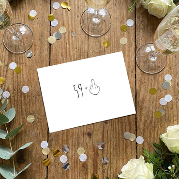 Einladung zum 60. Geburtstag: 59+ Mittelfinger – Frech, charmant & partybereit! - Individuelle Einladung