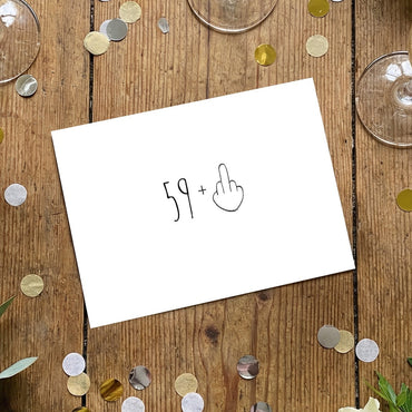 Einladung zum 60. Geburtstag: 59+ Mittelfinger – Frech, charmant & partybereit! - Individuelle Einladung