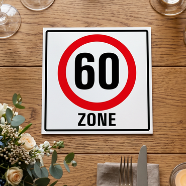 Einladung zum 60. Geburtstag: Verkehrsschild 60 Zone - Individuelle Einladung