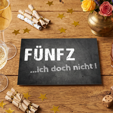 Einladung zum 50. Geburtstag: FÜNFZ ICH doch nicht! - Individuelle Einladung