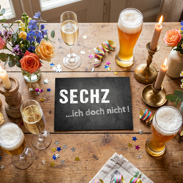 Einladung zum 60. Geburtstag: SECHZ ...ich doch nicht!
