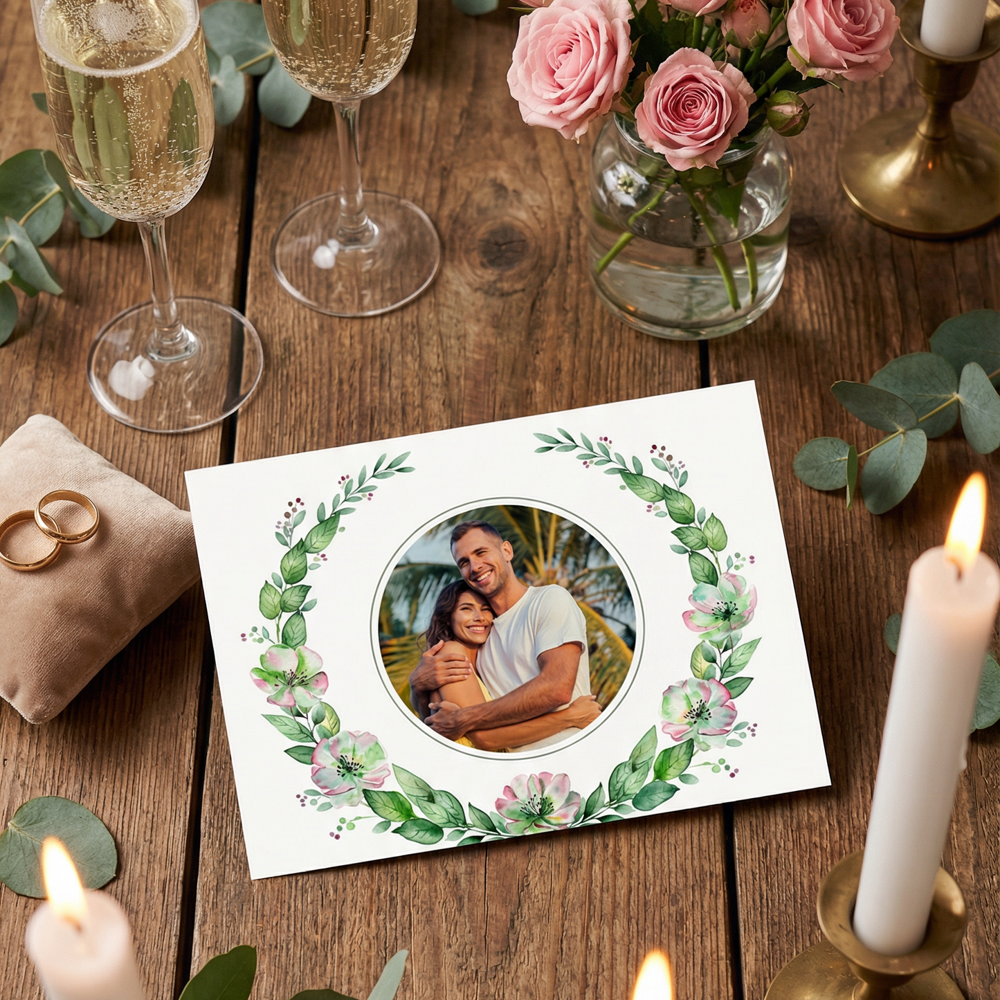 Einladung Zur Hochzeit – Romantische Hochzeitseinladungskarten mit zarten Blüten - Individuelle Einladung