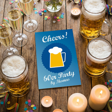Einladung zum 60. Geburtstag: Cheers - to 60 years - Individuelle Einladung