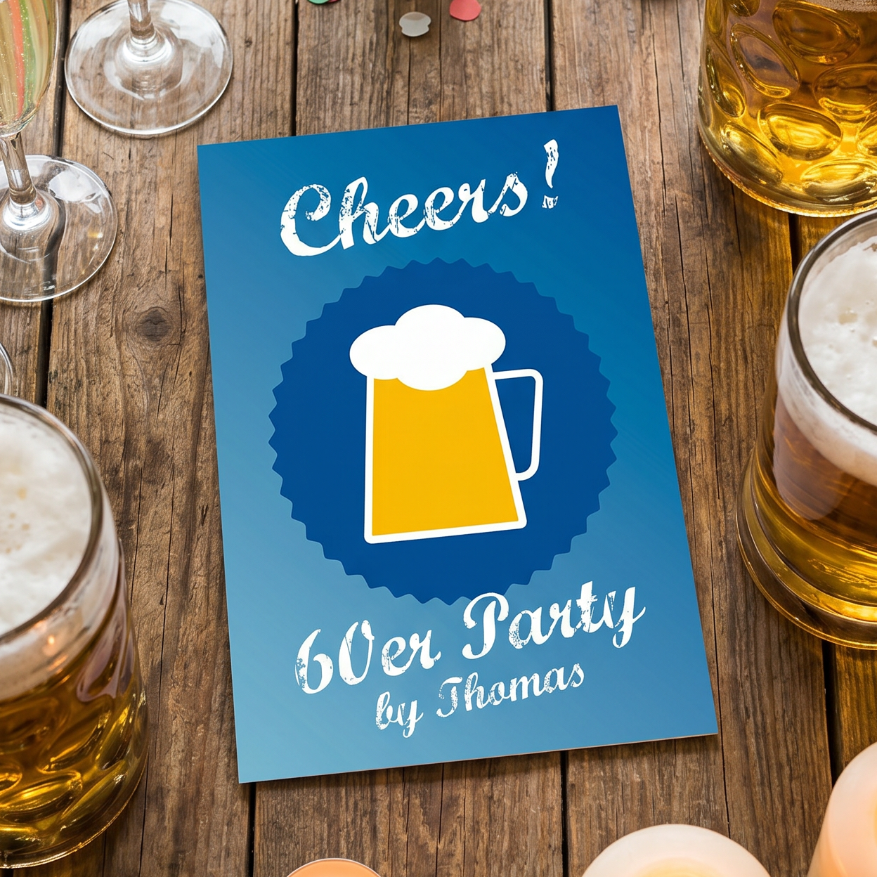 Einladung zum 60. Geburtstag: Cheers - to 60 years - Individuelle Einladung