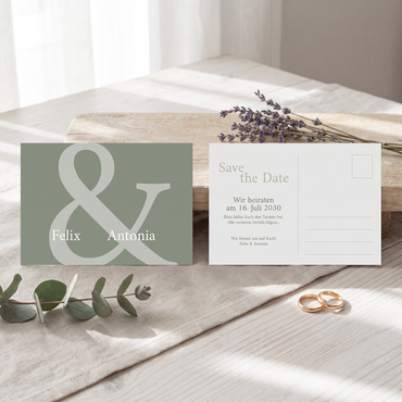 Save the Date Karten Hochzeit Aloe Vera – natürliche Hochzeitseinladung