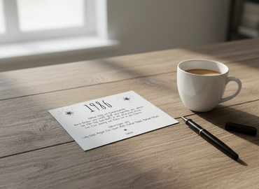 Einladung zum 40. Geburtstag: Ereignisse aus dem Jahr 1986 - weiß