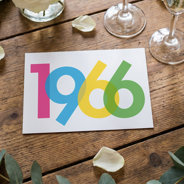 Einladung zum 60. Geburtstag: Jahreszahl 1966