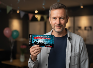 Einladung zum 50. Geburtstag: Ticket - Individuelle Einladung