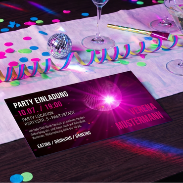 Einladung zum Geburtstag: Discokugel - Individuelle Einladung