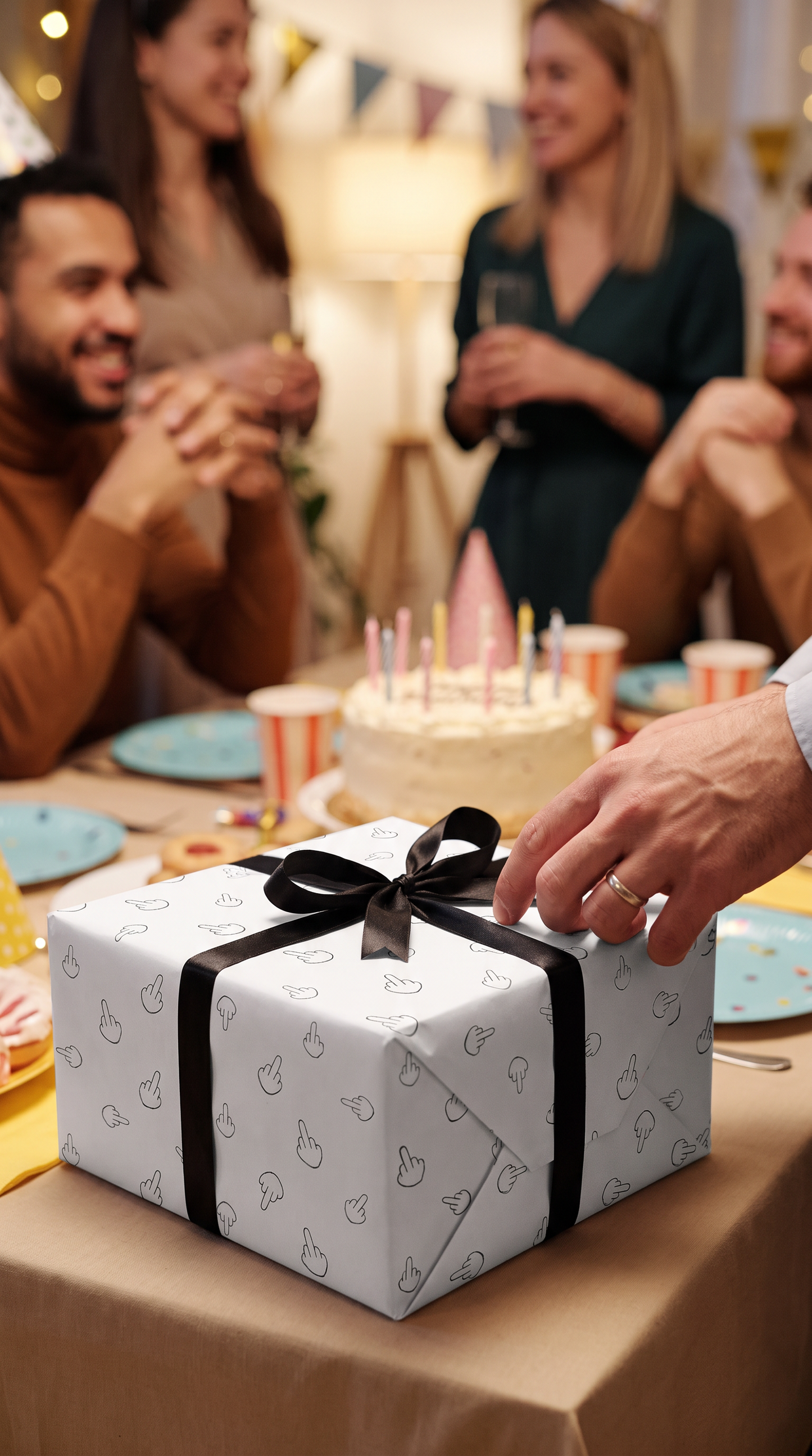 Lustiges Geschenkpapier 3er Set Mittelfinger, Geburtstag Geschenkpapier, Grußkarten mit Umschlägen