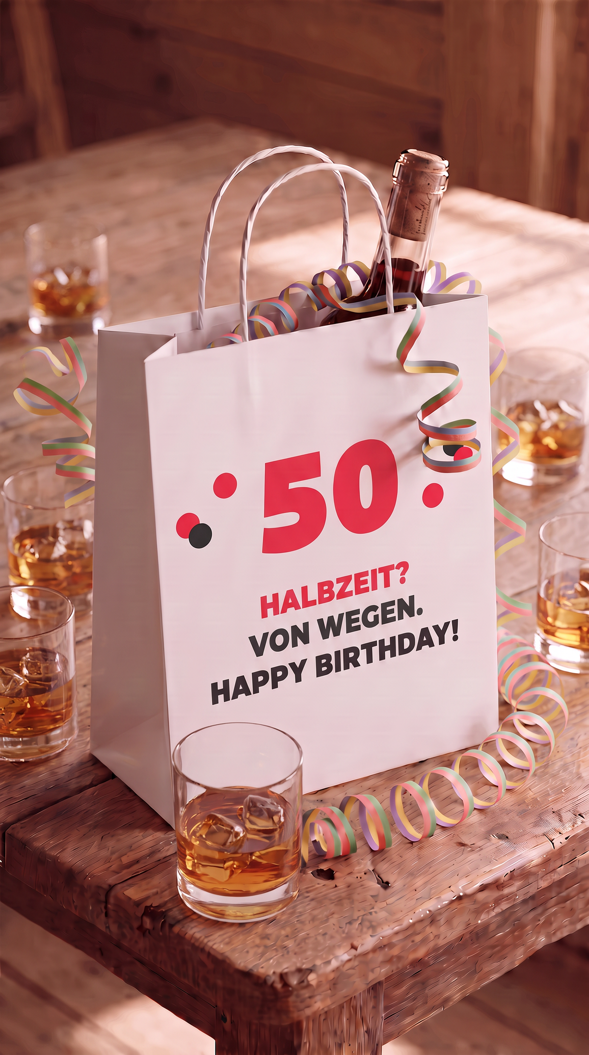 Geschenktüte Geburtstag – 50 | Halbzeit? Von wegen.