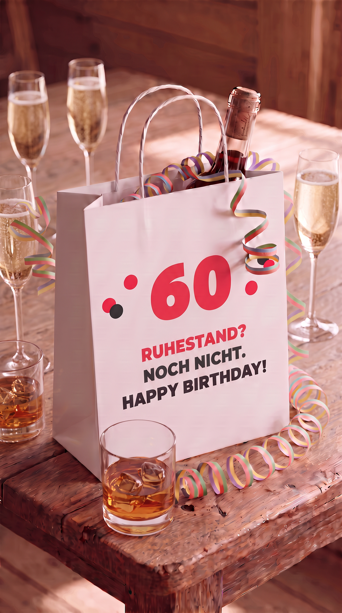 Geschenktüte Geburtstag – 60 | Ruhestand? Noch nicht.