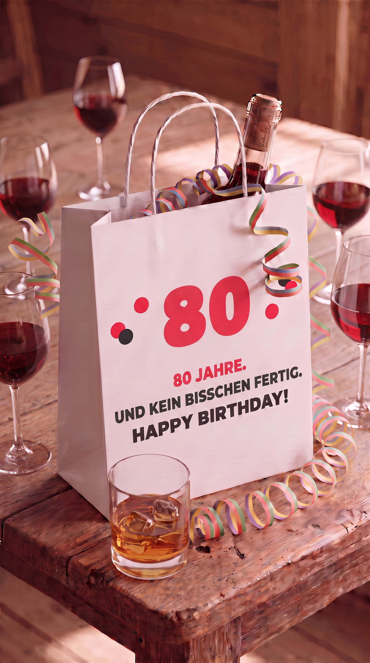 Geschenktüte Geburtstag – 80 | 80 Jahre. Und kein bisschen fertig.