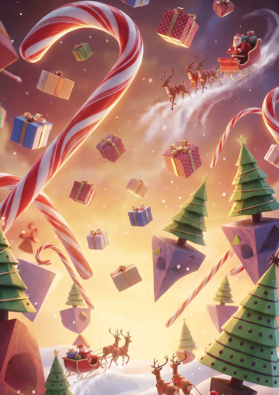 Tolles Geschenkpapier Weihnachten Set 5 Bögen Santa´s Gravity - Motiv für Weihnachten