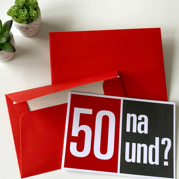 50 Geburtstag Karte – Lustige Glückwunschkarte zum Fünfzigsten mit Spruch na und?