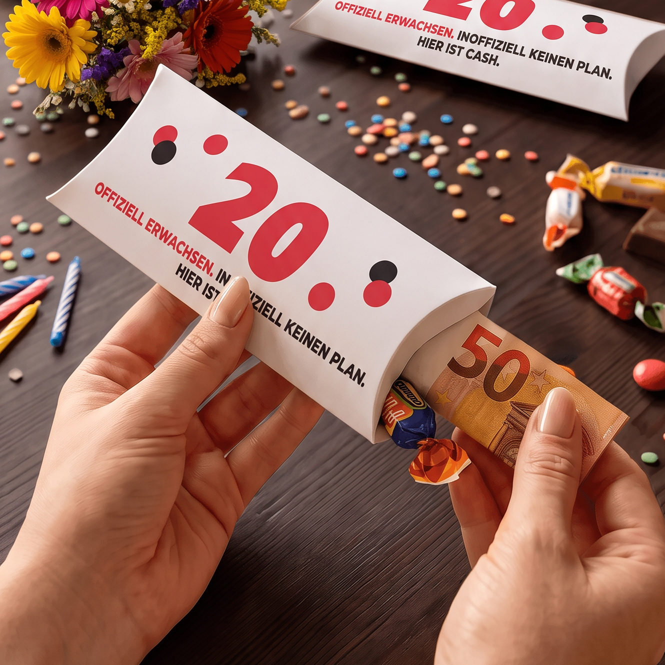 Geldgeschenk Verpackung Geburtstag – 20 | Offiziell erwachsen, inoffiziell keinen Plan