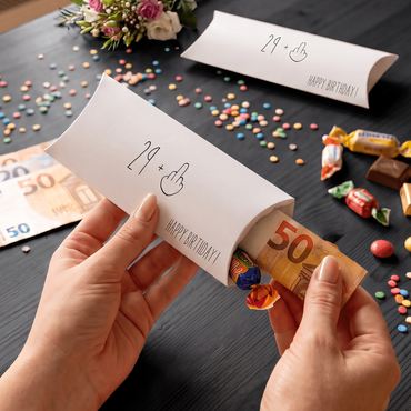Lustige Geldgeschenkverpackung – 29+ Mittelfinger zum 30. Geburtstag