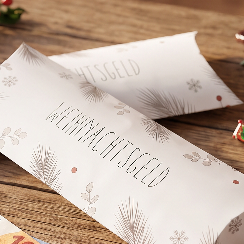 Geldgeschenk Verpackung Weihnachten – Weihnachtsgeld | Weiß