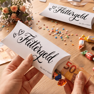 Geldgeschenk Verpackung Hochzeit – Flittergeld | Lustiges Geldgeschenk
