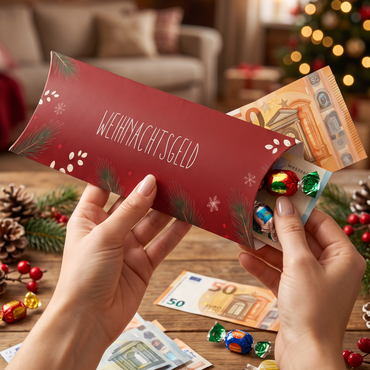 Geldgeschenk Verpackung Weihnachten – Weihnachtsgeld | Rot