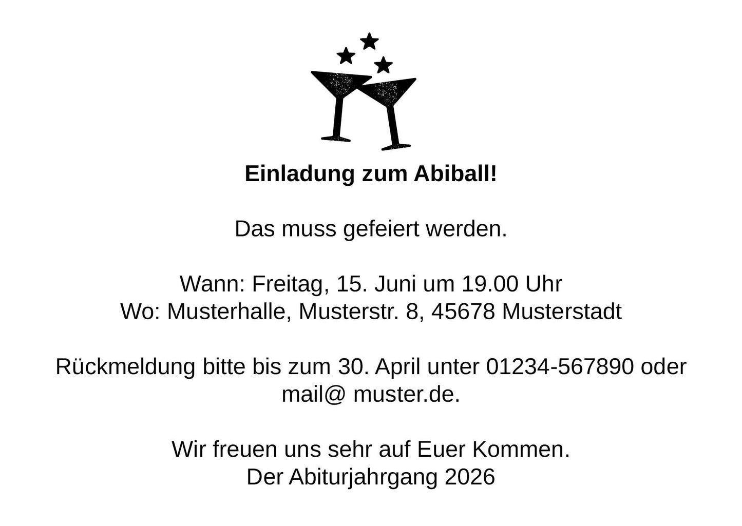 Einladung zum Abiball: JE SUIS ABITUR