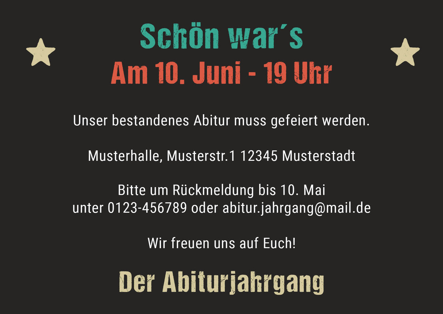 Einladung zum Abiball: Vintage