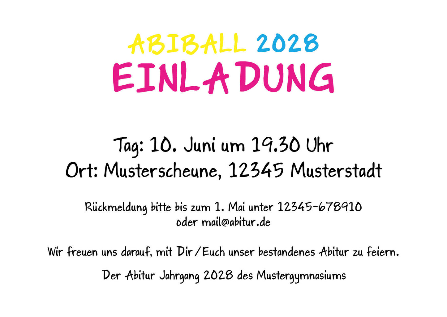 Einladung zum Abiball: You´re invited
