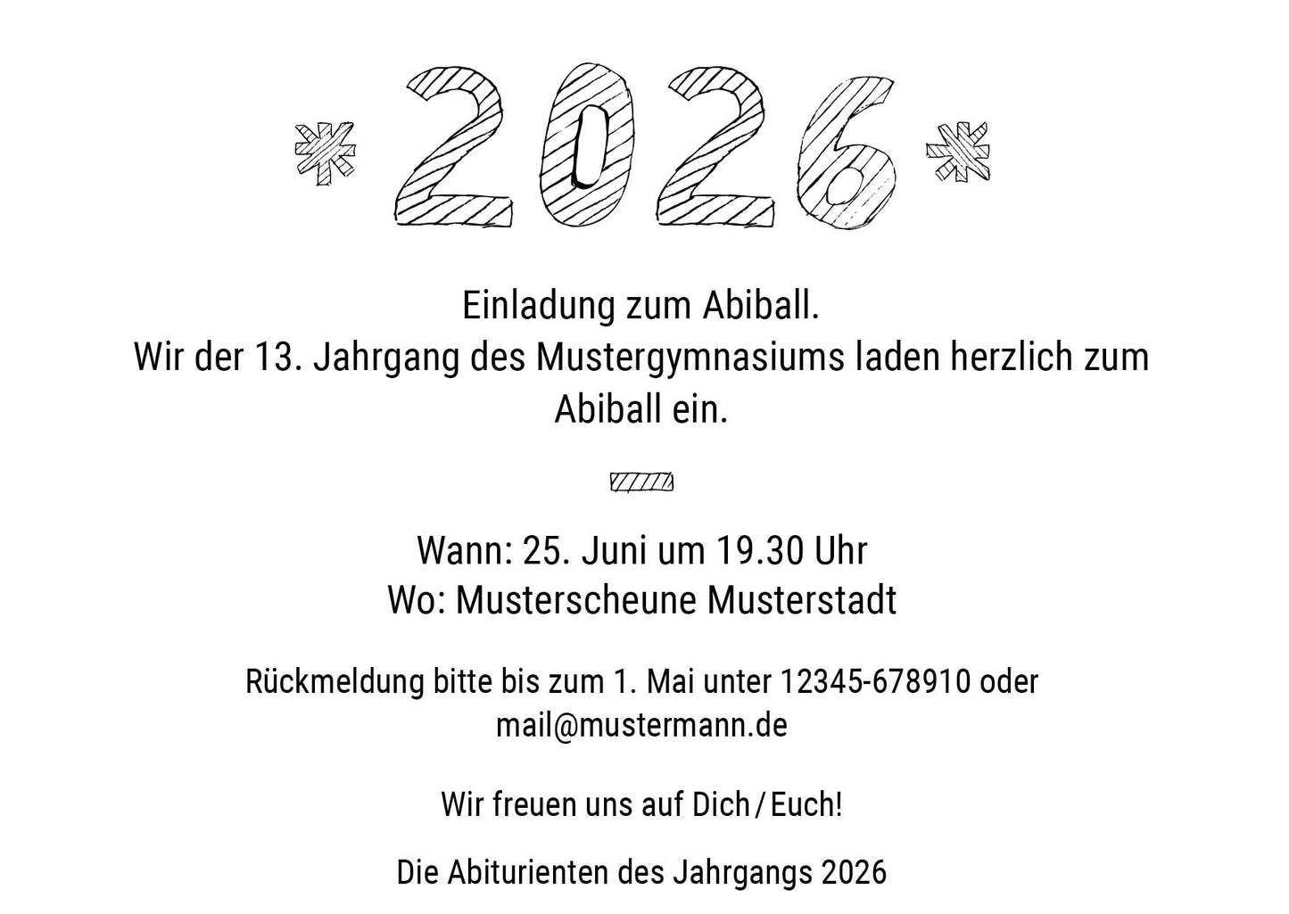 Einladung zum Abiball: Abitur in ...