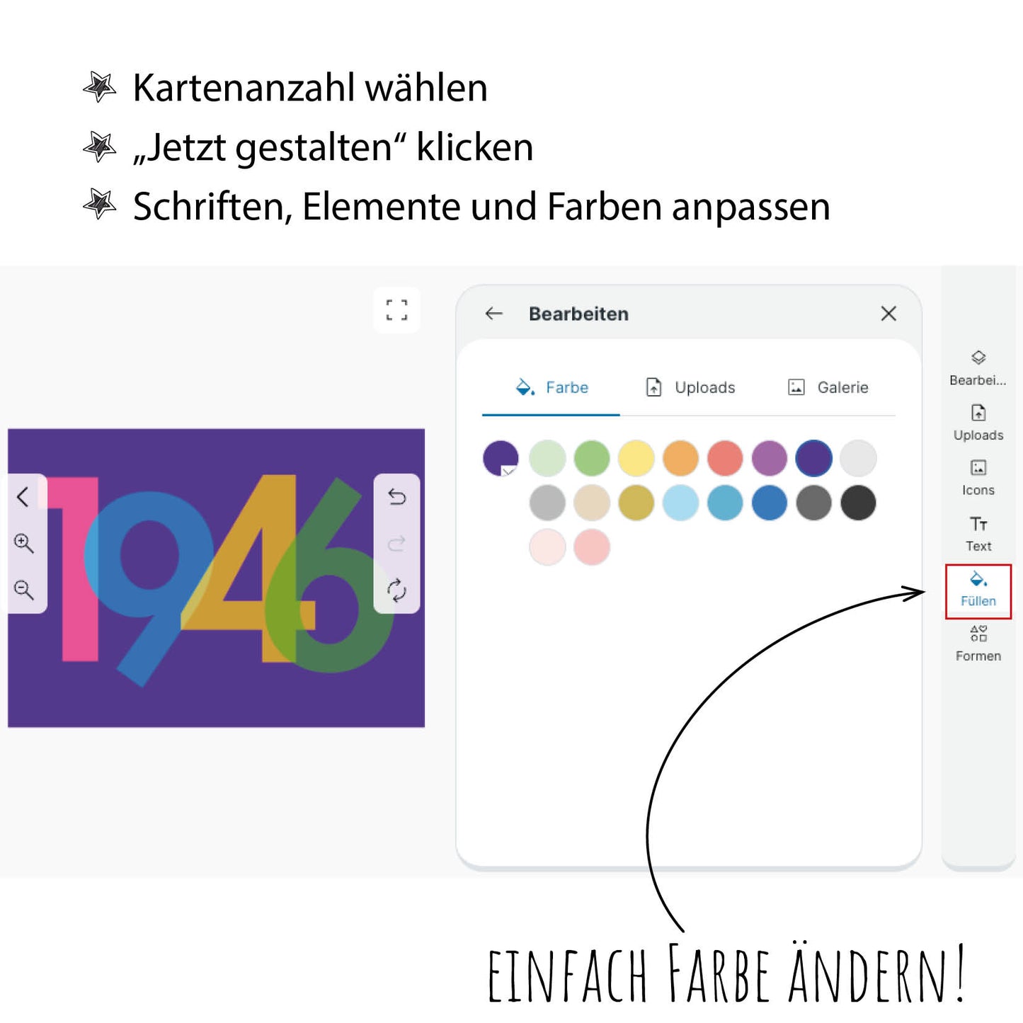 Einladung zum 80. Geburtstag: Jahreszahl 1946