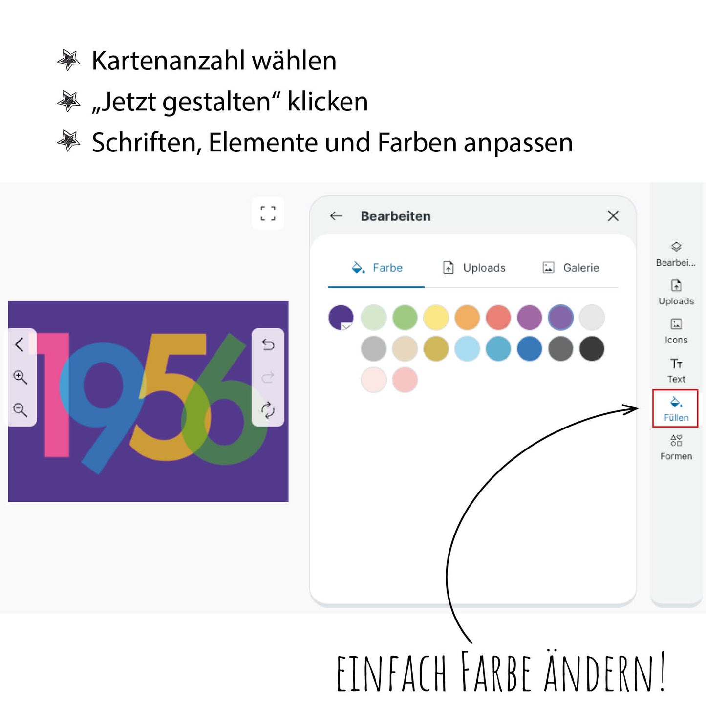 Einladung zum 70. Geburtstag: Jahreszahl 1956