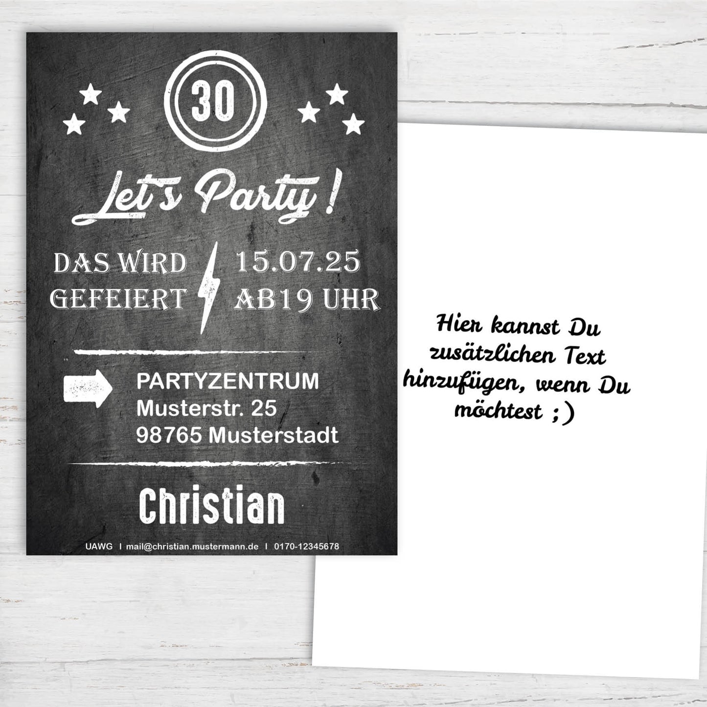 Einladung zum 30. Geburtstag: Let´s Party - Individuelle Einladung