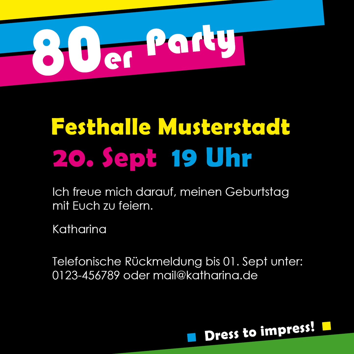 Einladung zur 80er Jahre Party Individuelle Einladung