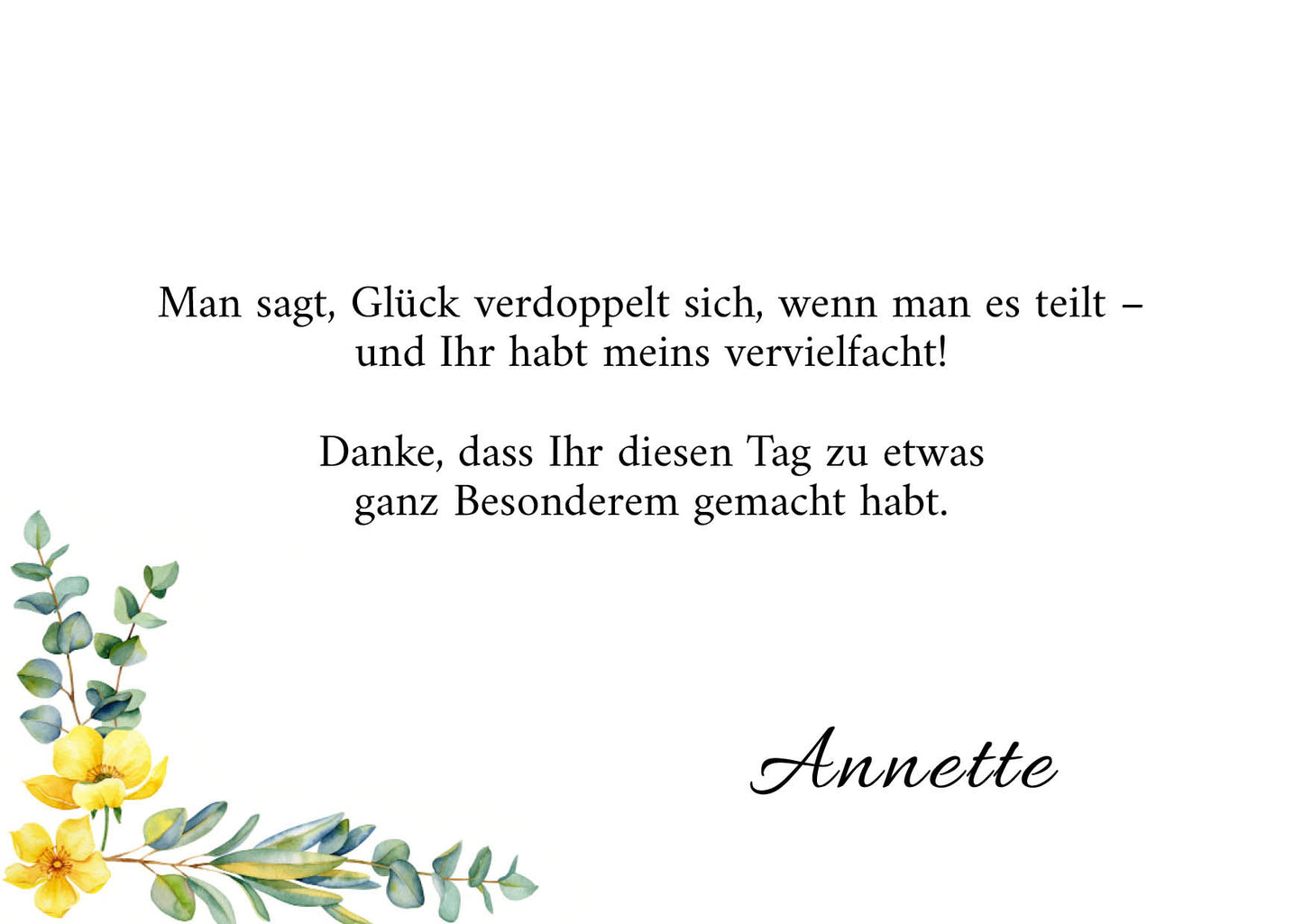 Danksagung Geburtstag: Frühlingsduft mit Foto