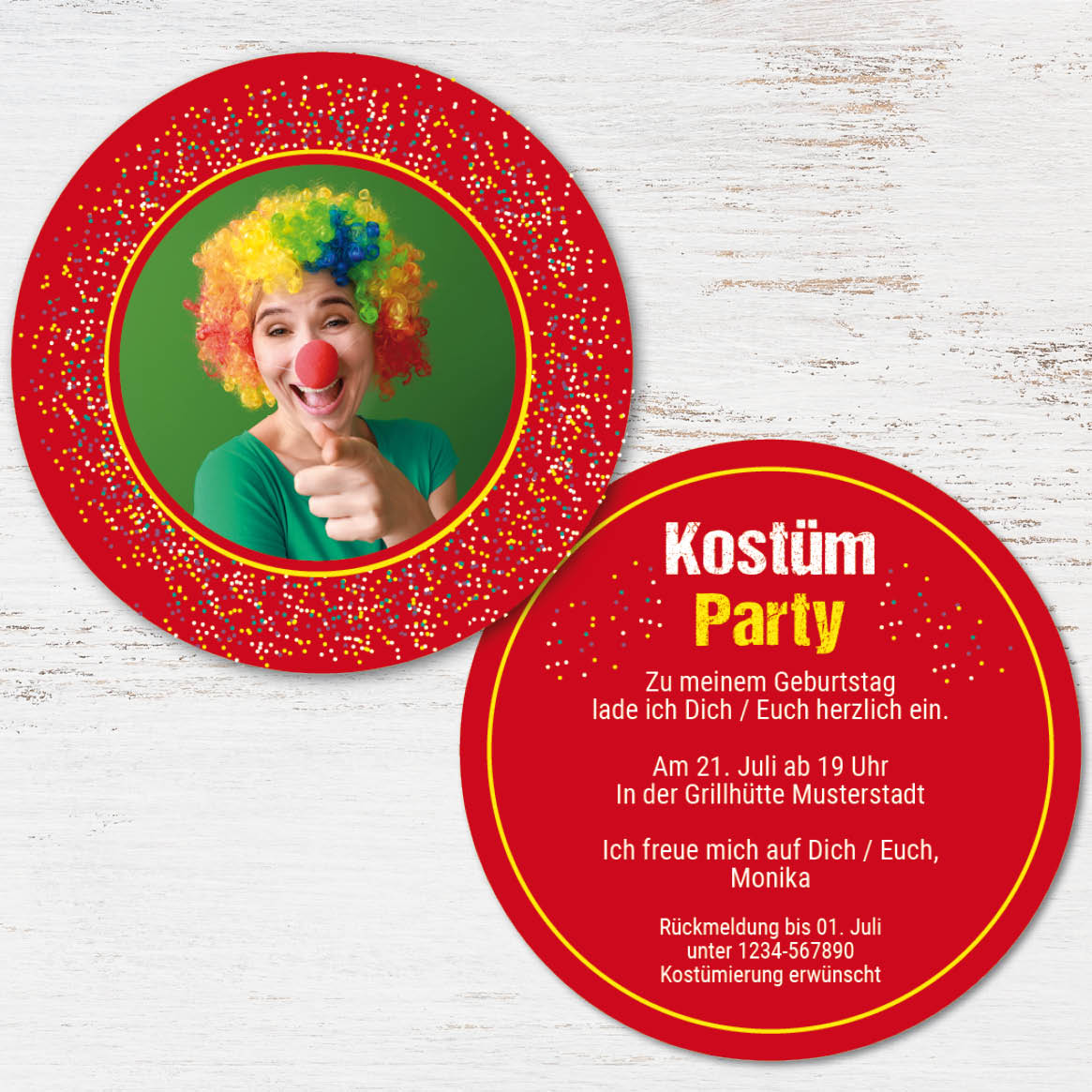 Bierdeckel Einladung: Kostümparty Individuelle Einladung