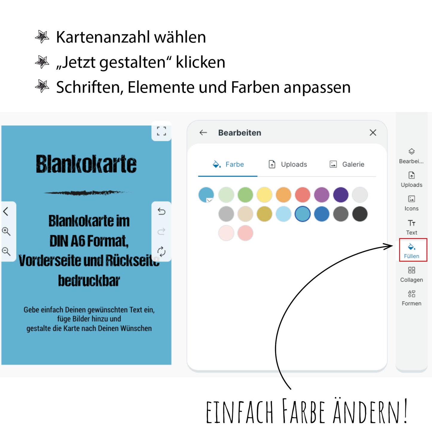Blankokarte DIN A6 - Hochformat weiß - Individuelle Einladung