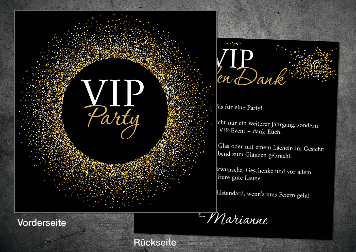 Danksagung Geburtstag: VIP Party