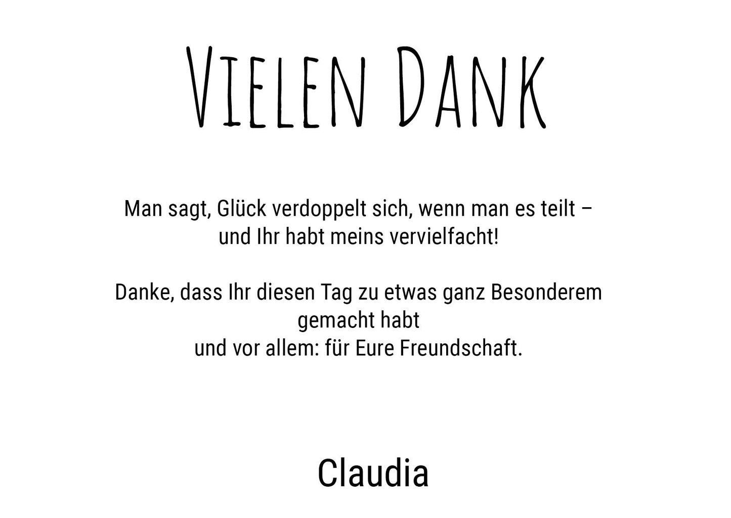 Danksagung Geburtstag: Weiß mit Foto querformat