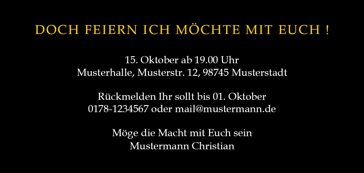 Einladung Zum 30. Geburtstag, Star Wars Logo: Das Wars - Individuelle Einladung