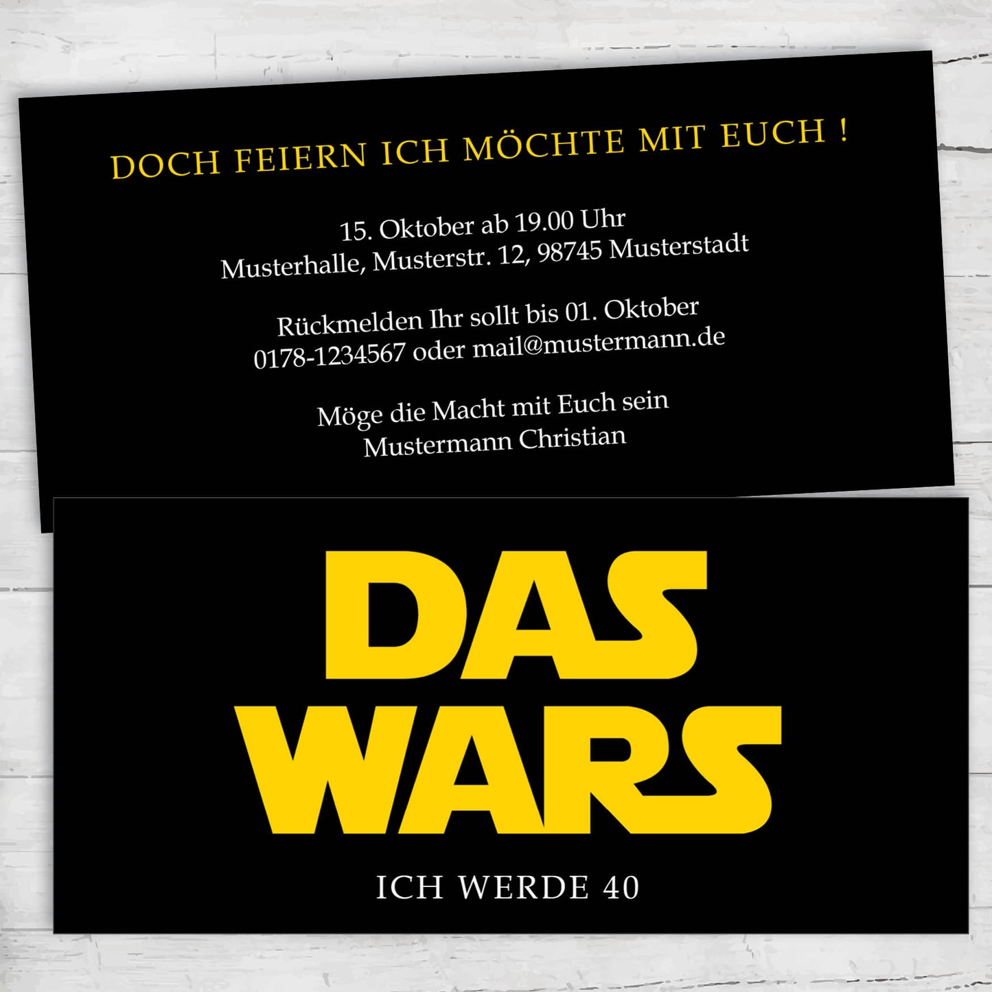 Einladung Zum 40. Geburtstag: Star Wars - Das Wars - Individuelle Einladung
